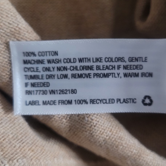 Good fellow & co mens sweater XXL long-sleeved cream 100% cotton pullover - Picture 6 of 7